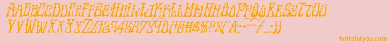 Instantzenital-Schriftart – Orangefarbene Schriften auf rosa Hintergrund