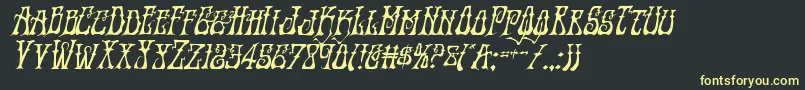 フォントInstantzenital – 黒い背景に黄色の文字