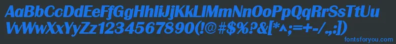 GrenobleHeavySfBoldItalic Font – Blue Fonts on Black Background