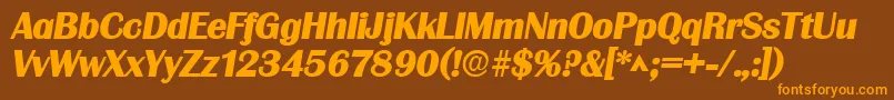 GrenobleHeavySfBoldItalic Font – Orange Fonts on Brown Background