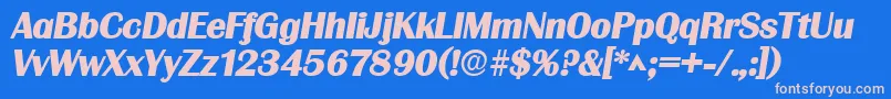 GrenobleHeavySfBoldItalic Font – Pink Fonts on Blue Background