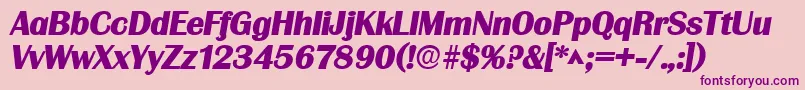 GrenobleHeavySfBoldItalic Font – Purple Fonts on Pink Background