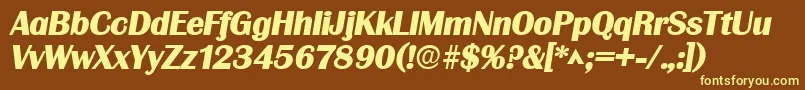 GrenobleHeavySfBoldItalic Font – Yellow Fonts on Brown Background