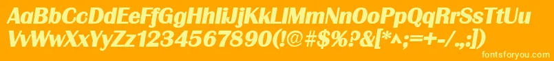 GrenobleHeavySfBoldItalic Font – Yellow Fonts on Orange Background