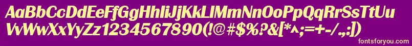 GrenobleHeavySfBoldItalic Font – Yellow Fonts on Purple Background