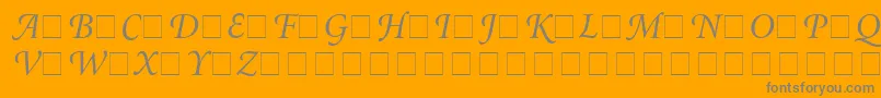 Fonte AtlantixSwashSsiItalic – fontes cinzas em um fundo laranja