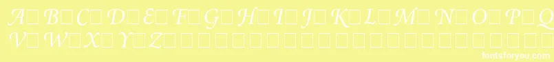 フォントAtlantixSwashSsiItalic – 黄色い背景に白い文字