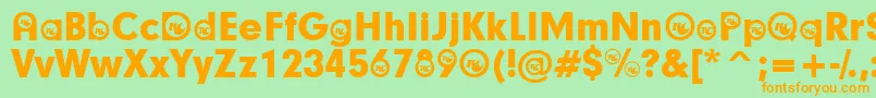ColaParticipants Font – Orange Fonts on Green Background