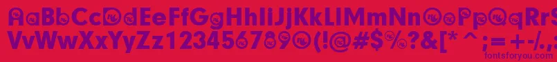ColaParticipants Font – Purple Fonts on Red Background