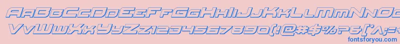 フォントRedrocket3Dital – ピンクの背景に青い文字