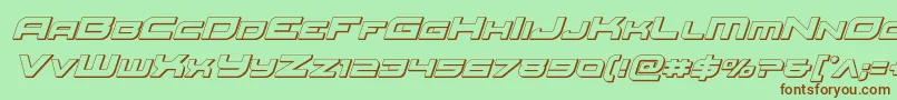 Redrocket3Dital-Schriftart – Braune Schriften auf grünem Hintergrund