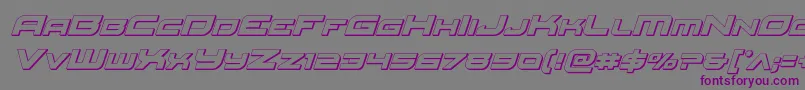 Redrocket3Dital-fontti – violetit fontit harmaalla taustalla