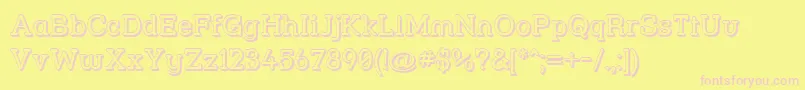 Strsl3D Font – Pink Fonts on Yellow Background