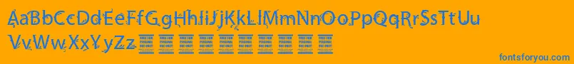 VtksFriendly Font – Blue Fonts on Orange Background