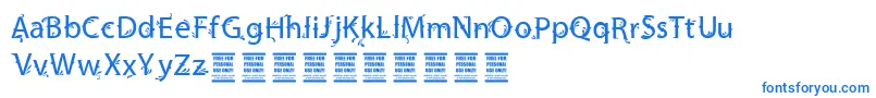 VtksFriendly-Schriftart – Blaue Schriften auf weißem Hintergrund