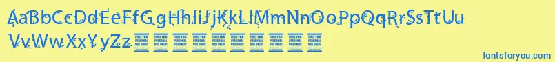 VtksFriendly Font – Blue Fonts on Yellow Background
