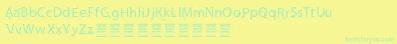 VtksFriendly Font – Green Fonts on Yellow Background