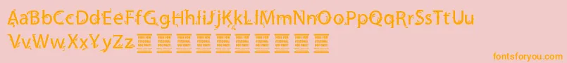 VtksFriendly-Schriftart – Orangefarbene Schriften auf rosa Hintergrund