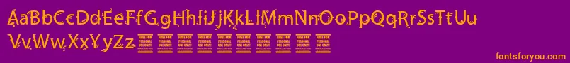 VtksFriendly-Schriftart – Orangefarbene Schriften auf violettem Hintergrund