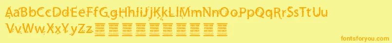 VtksFriendly Font – Orange Fonts on Yellow Background