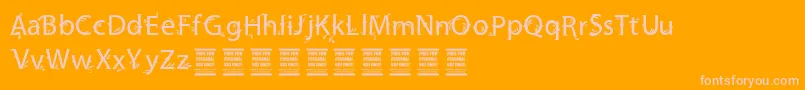 VtksFriendly-Schriftart – Rosa Schriften auf orangefarbenem Hintergrund