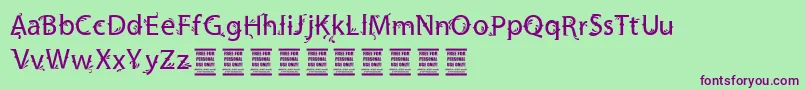 VtksFriendly Font – Purple Fonts on Green Background