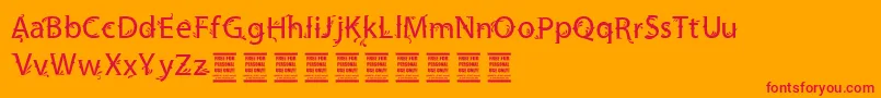 VtksFriendly-Schriftart – Rote Schriften auf orangefarbenem Hintergrund