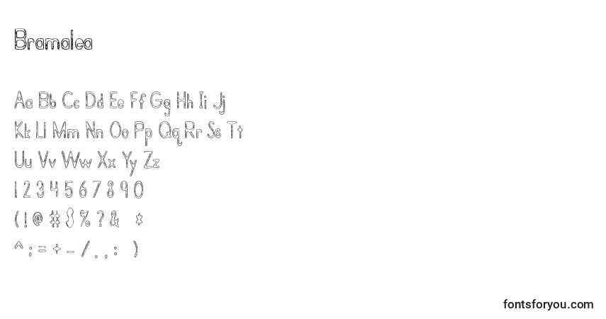 Czcionka Bramalea – alfabet, cyfry, specjalne znaki