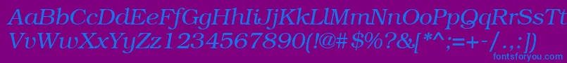 BookmanbttItalic Font – Blue Fonts on Purple Background