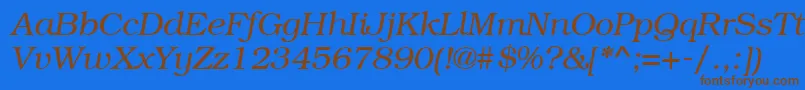 BookmanbttItalic Font – Brown Fonts on Blue Background