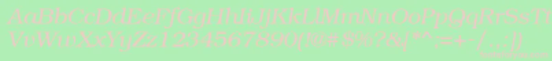 BookmanbttItalic Font – Pink Fonts on Green Background