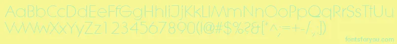 LithelightRegular Font – Green Fonts on Yellow Background