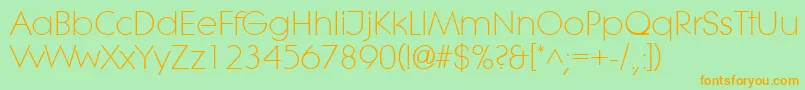 LithelightRegular Font – Orange Fonts on Green Background