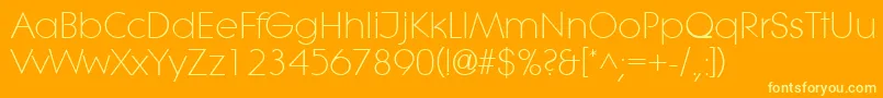 LithelightRegular Font – Yellow Fonts on Orange Background