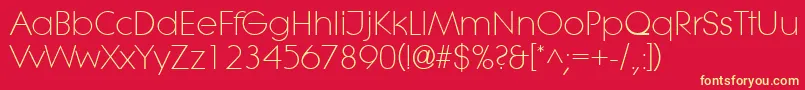 LithelightRegular Font – Yellow Fonts on Red Background