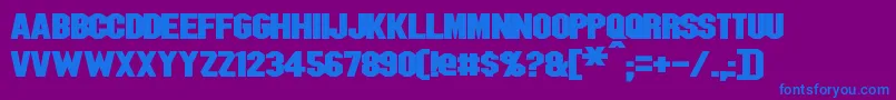 BlitzwingExpandedBold Font – Blue Fonts on Purple Background