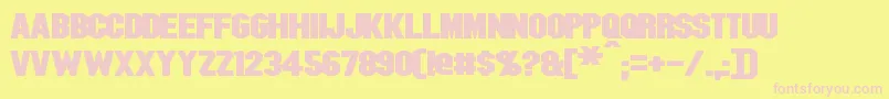 BlitzwingExpandedBold Font – Pink Fonts on Yellow Background