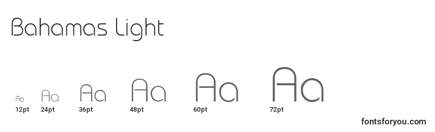 Bahamas Light Font Sizes