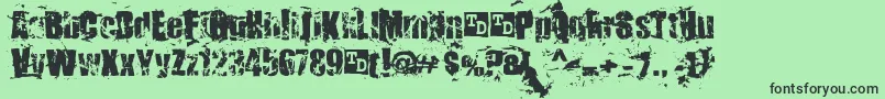 KillerAntsTrialVersion-Schriftart – Schwarze Schriften auf grünem Hintergrund