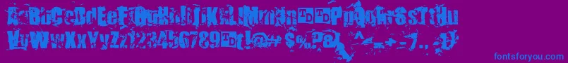 フォントKillerAntsTrialVersion – 紫色の背景に青い文字