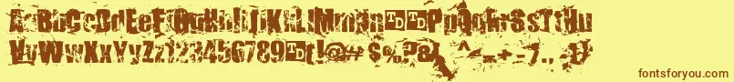 Шрифт KillerAntsTrialVersion – коричневые шрифты на жёлтом фоне