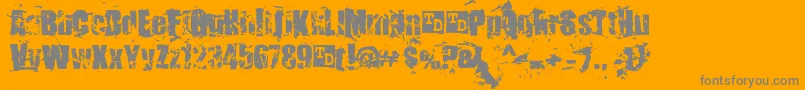 KillerAntsTrialVersion-Schriftart – Graue Schriften auf orangefarbenem Hintergrund
