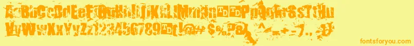 fuente KillerAntsTrialVersion – Fuentes Naranjas Sobre Fondo Amarillo