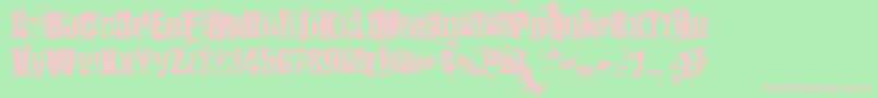 Fonte KillerAntsTrialVersion – fontes rosa em um fundo verde
