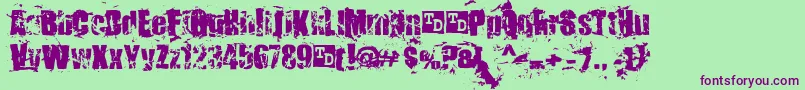 フォントKillerAntsTrialVersion – 緑の背景に紫のフォント