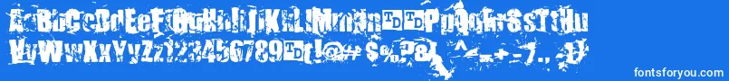 Fonte KillerAntsTrialVersion – fontes brancas em um fundo azul
