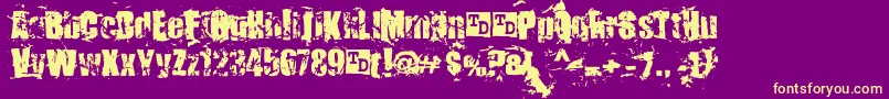 KillerAntsTrialVersion-Schriftart – Gelbe Schriften auf violettem Hintergrund