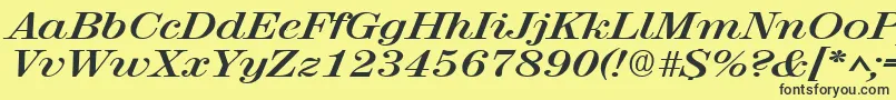 RubyscriptbroadBold Font – Black Fonts on Yellow Background