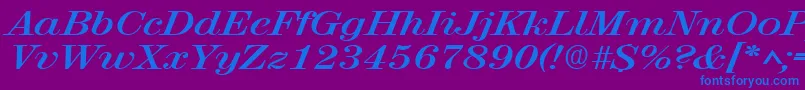 RubyscriptbroadBold Font – Blue Fonts on Purple Background