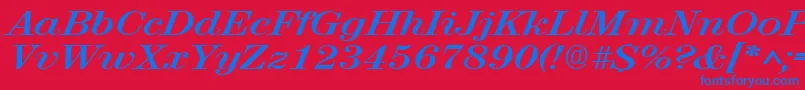 RubyscriptbroadBold Font – Blue Fonts on Red Background